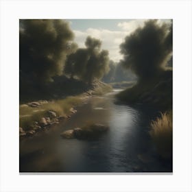 River In The Woods 25 Canvas Print