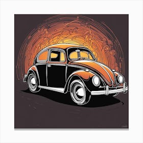 Doodle VW Beetle Canvas Print