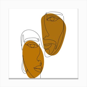 Portrait Of Two Faces Canvas Print