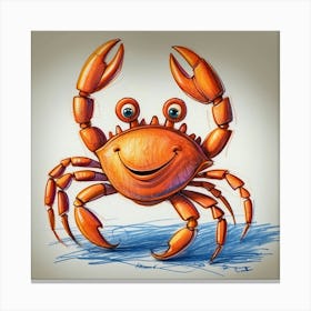 Cartoon Crab 3 Canvas Print