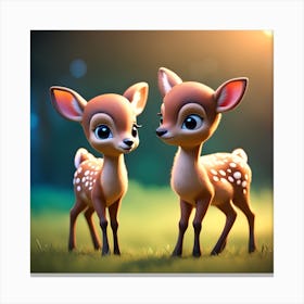 Deer Couple Canvas Print