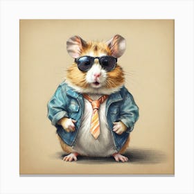 Hamster In A Suit 5 Canvas Print