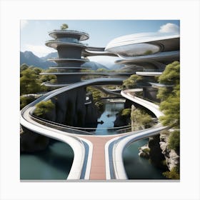 Futuristic City 321 Canvas Print