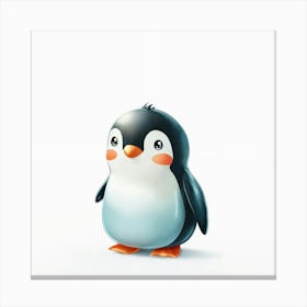 Create A Kawaii Friendly Penguin On A White Backgr (3) Canvas Print