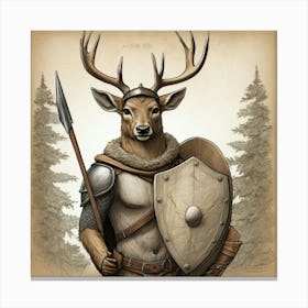 Deer In Armor 3 Canvas Print