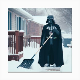 Darth Vader Shovels Snow Star Wars Art Print Canvas Print