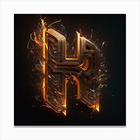 Letter H 3 Canvas Print