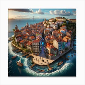 Sunset Serenade: Lisbon Luminance Canvas Print