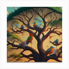 Birds In The Tree 4 Canvas Print