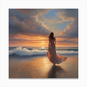 Sunset At The Beach 5 Canvas Print