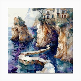 House On The Cliff Canvas Print