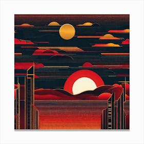 Sunset Cityscape 2 Canvas Print