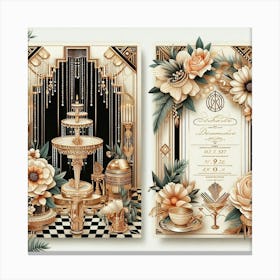 Deco Wedding Invitations 1 Canvas Print