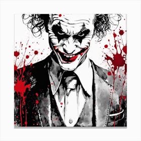 The Joker Portrait Ink Painting (27) Canvas Print