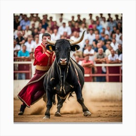 Bull Fighting Canvas Print