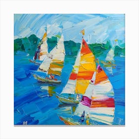 Abstract boats Canvas Print