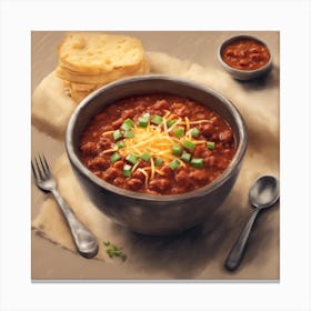 200853 Bowl Of Hearty Chili With Tender Chunks Of Beef, R Xl 1024 V1 0 Canvas Print