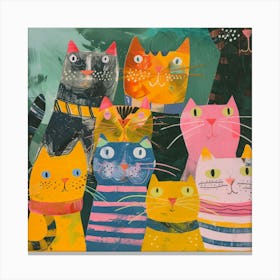 Cats In A Group 1 Canvas Print