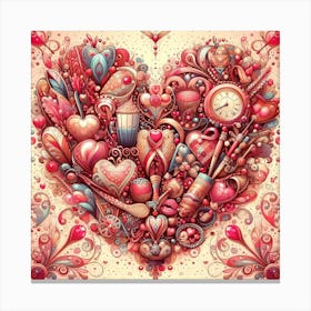 Valentine's Day, heart pattern 3 Canvas Print