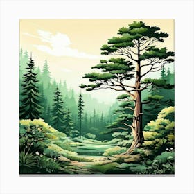 Pine Tree In The Forest Canvas Print
