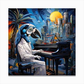 Parrot At The Piano Canvas Print