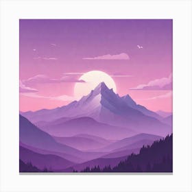 Misty mountains background in purple tone 36 Canvas Print