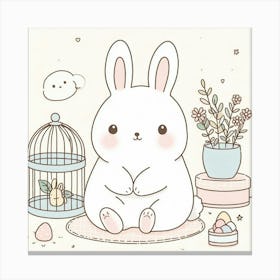 Cute Easter Bunny Canvas Print