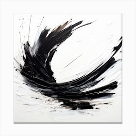 Black And White Abstract Bird in Flight Canvas Print