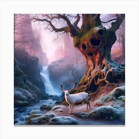 Deer In The Forest 25 Canvas Print