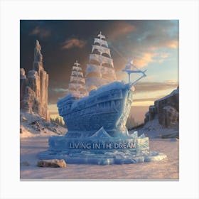 Beautiful ice sculpture in the shape of a sailing ship 28 Canvas Print