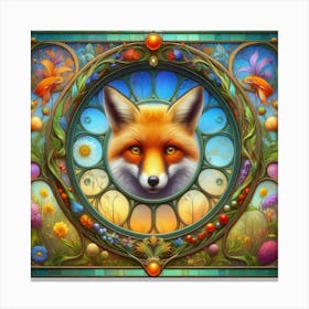 Fox In A Window 1 Canvas Print