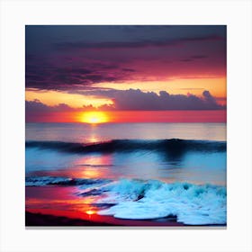 Sunset At The Beach 317 Canvas Print