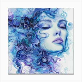 Blue Watercolor Painting Canvas Print