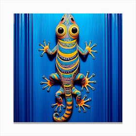 Gecko on Blue Canvas Print