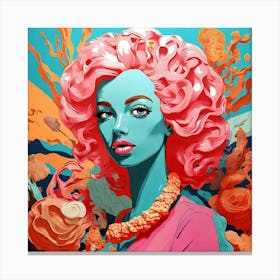 Woman With Pink Hair Canvas Print