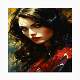 Woman In Red Canvas Print