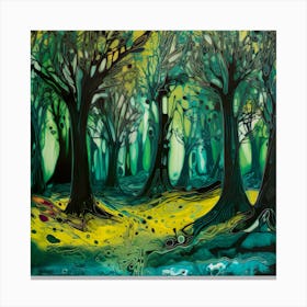 Trees Forest Mystical Forest Nature Art Canvas Print