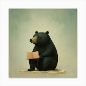 Bear Reading A Book Lienzos