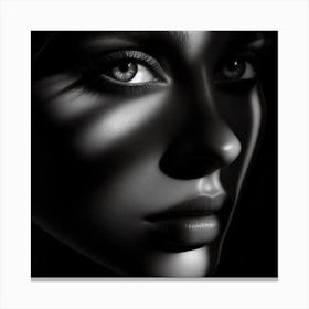 Black And White Portrait Of A Woman 14 Canvas Print