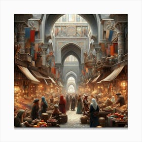 Medieval Market 1 Canvas Print