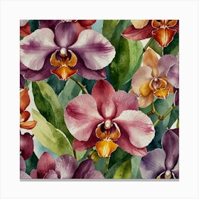 Orchids Seamless Pattern 1 Canvas Print