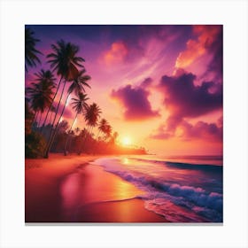 Sunset On The Beach 2 Canvas Print