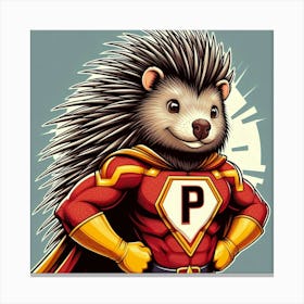 Superhero Hedgehog Canvas Print