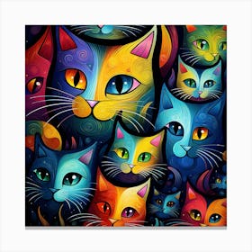 Colorful Cats 2 Canvas Print