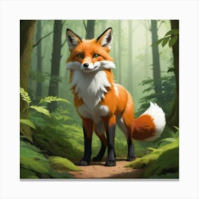 Fox In The Forest 1 Canvas Print