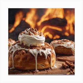 Cinnamon Buns With Icing Canvas Print