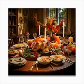 Firefly Elegant Thanksgiving Feast With Rustic Charm 89303 (2) Canvas Print