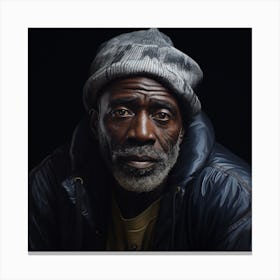 Portrait Of A Homeless Man Canvas Print