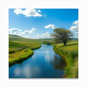 Lone Tree In A Field Canvas Print