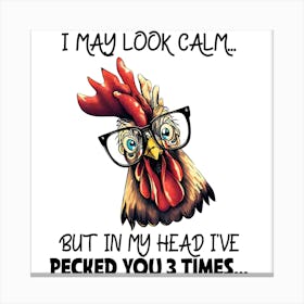 Chicken With Glasses Canvas Print